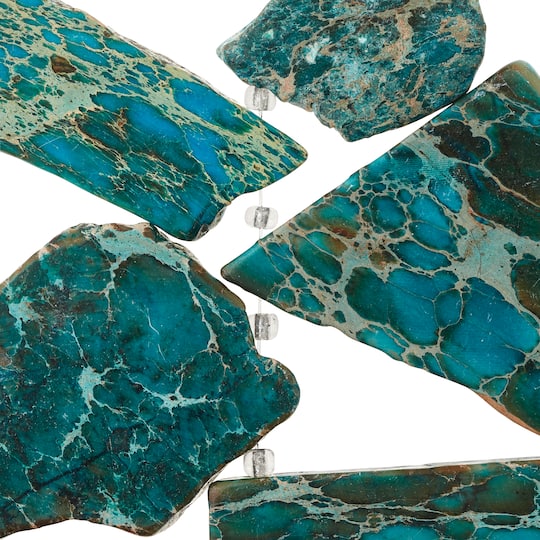 12 Pack: Blue Imperial Jasper Nugget Beads by Bead Landing™